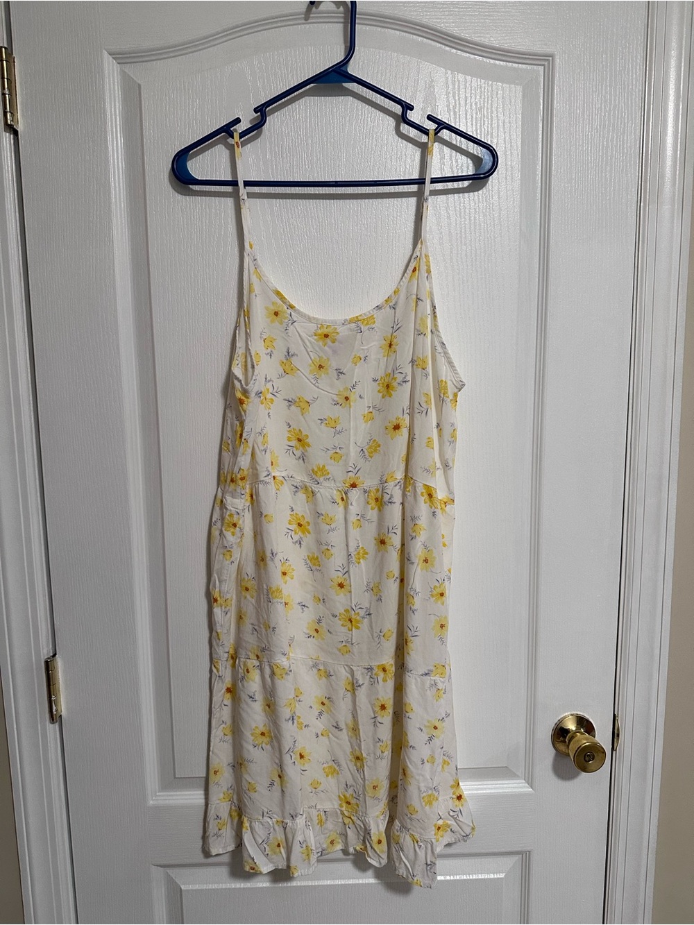 🌼 SO Floral Yellow Daisy Midi Dress XXL Adjustable Straps 🌼